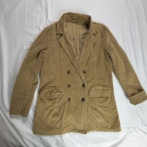 Corduroy Double Breasted Blazer Tan Medium Jacket